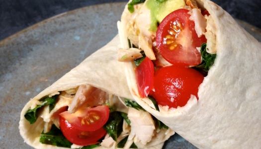 Rotisserie Chicken Wrap with Avocado, Tomatoes and Basil Rotisserie Chicken Wrap with Avocado, Tomatoes and Basil